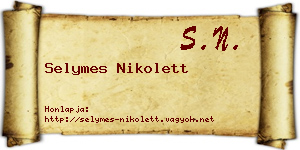 Selymes Nikolett névjegykártya